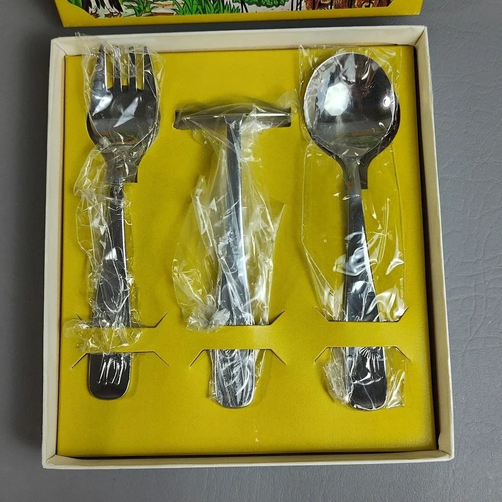 Vtg WMF German Kid's 3pc Stainless Steel Flatware Set‎ 